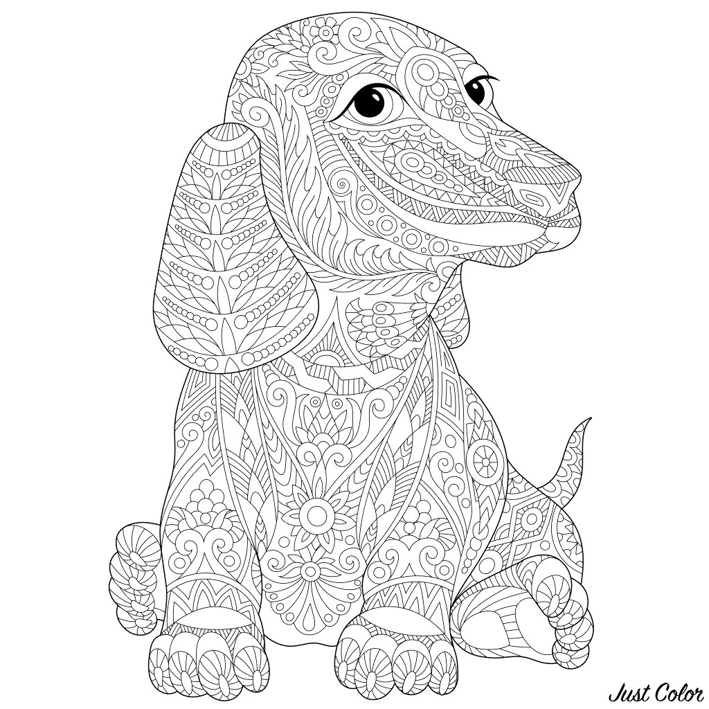 Dog to color for kids - Dogs Kids Coloring Pages